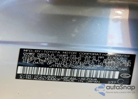 2010 Lexus Ls 460L z USA, uszkodzony, nr VIN JTHDL5EF0A5002840